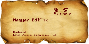 Magyar Bánk névjegykártya