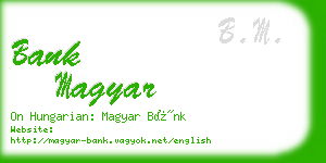 bank magyar business card